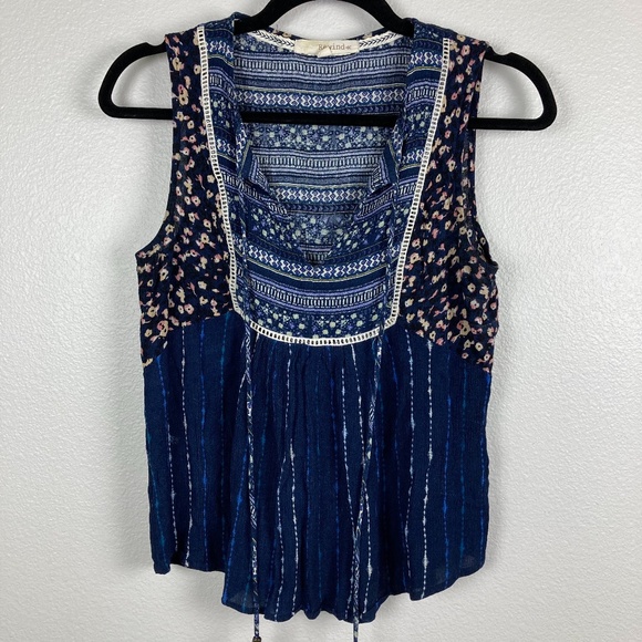 Rewind Tops - 3/$20 Rewind Printed Floral Stripe Tank Top M